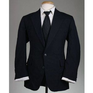 Vtg Hart Schaffner Marx Navy Pinstripe Wool Blazer